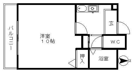 第12プロスパー中村(1K/6階)の間取り写真