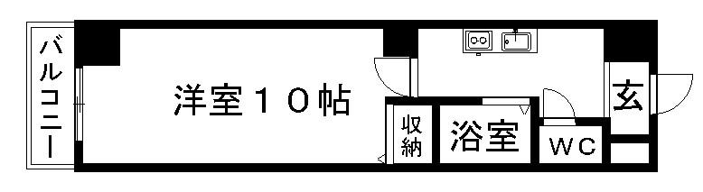 ITOH弐番館(1K/3階)の間取り写真