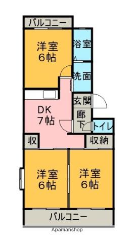 第3オレンジマンション(3DK/3階)の間取り写真