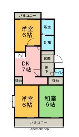 第3オレンジマンション(3DK/3階)の間取り写真