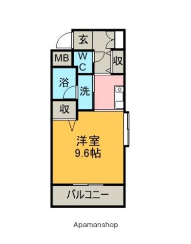 第10タツミビル(1K/2階)の間取り写真