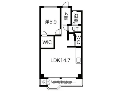 マンション中村(1LDK/6階)の間取り写真