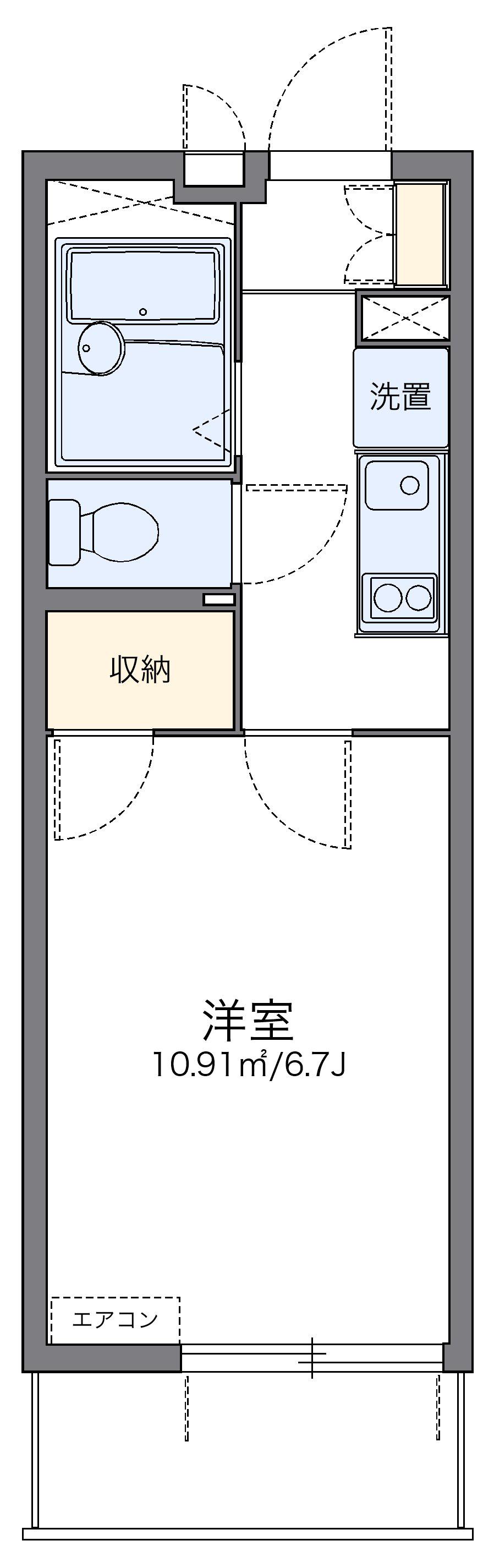 レオパレスインサイド新栄(1K/1階)の間取り写真
