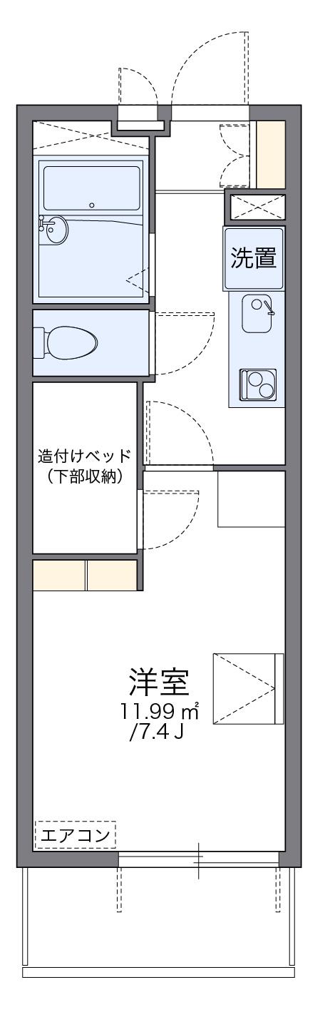 レオパレス枇杷島(1K/2階)の間取り写真