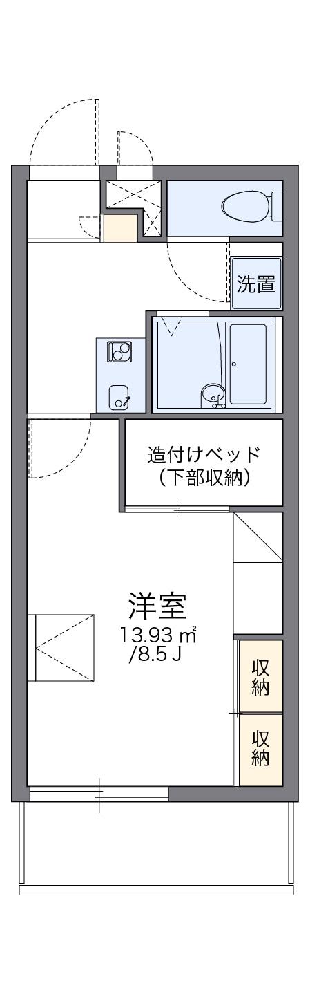 レオパレス柳堀町(1K/3階)の間取り写真