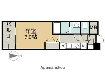 パルティール並木(1K/7階)の間取り写真