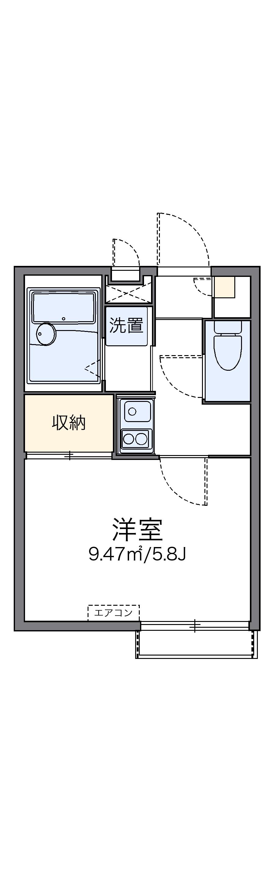 レオパレスニュー栄(1K/2階)の間取り写真