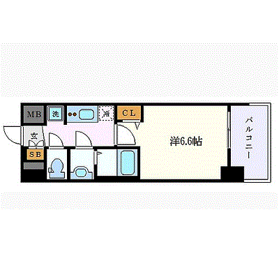 プレサンス名古屋STATIONフレア(1K/7階)の間取り写真