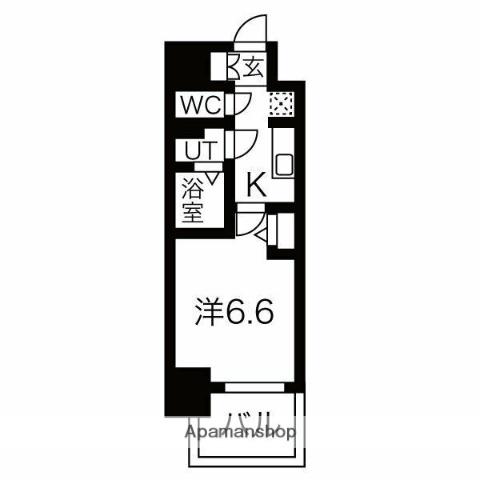 メイクス名駅南Ⅱ(1K/12階)の間取り写真