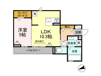 プルミエ(1LDK/2階)の間取り写真