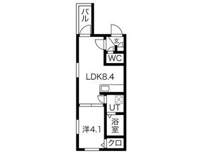 DEVELD八代(1LDK/3階)の間取り写真