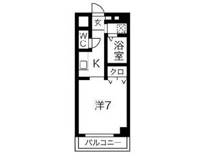 名古屋市鶴舞線 浄心駅 徒歩12分 3階建 築23年(1K/2階)の間取り写真