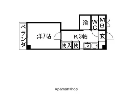 コスモピア金山(1K/4階)の間取り写真