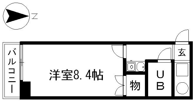 ニッシンハイツ千代田(1K/3階)の間取り写真