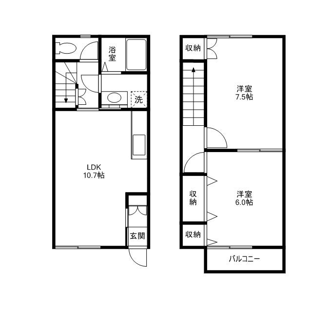 ＬＡ・ＶＥＧＩＥＢＵＬＬＥ竹の山(2LDK)の間取り写真