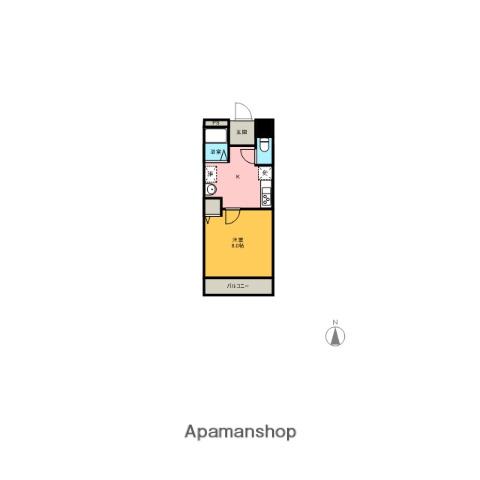 セレニール和合(1K/2階)の間取り写真