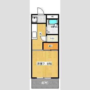 レイクサイドヴィラ(1K/2階)の間取り写真