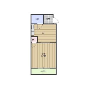 シャトウ山田(1DK/1階)の間取り写真