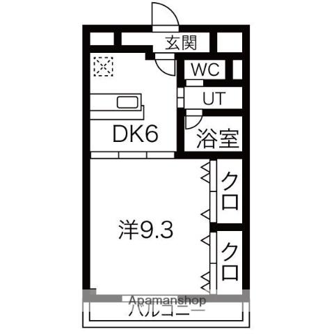 THE VENUSU OF WHITEⅡ(1DK/2階)の間取り写真