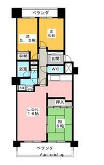 エスポア日進(3LDK/7階)の間取り写真