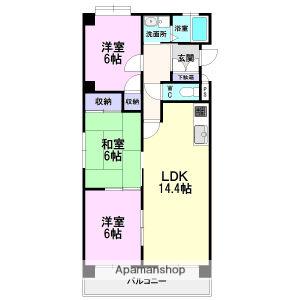 コスモⅡ(3LDK/8階)の間取り写真