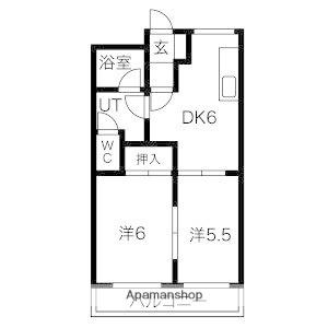 スプリング岩崎Ⅱ(2DK/1階)の間取り写真