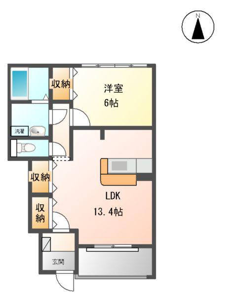 プランドール ミキ(1LDK/1階)の間取り写真