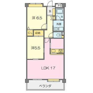 シンシア東山台(2LDK/1階)の間取り写真