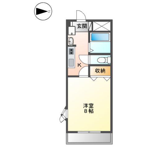 クリオコート(1K/3階)の間取り写真