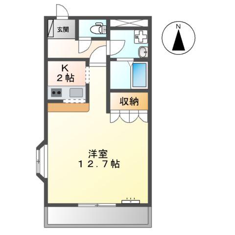 グランチェスタ(1K/2階)の間取り写真