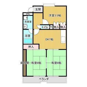 ガーデンハイツエクレール(3DK/1階)の間取り写真