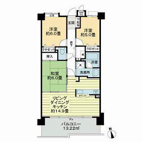 ライオンズマンション三好ヶ丘(3LDK/7階)の間取り写真