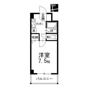 ラ・ガールKATOH(1K/3階)の間取り写真