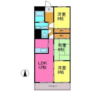 アベニュー藤(3LDK/4階)の間取り写真