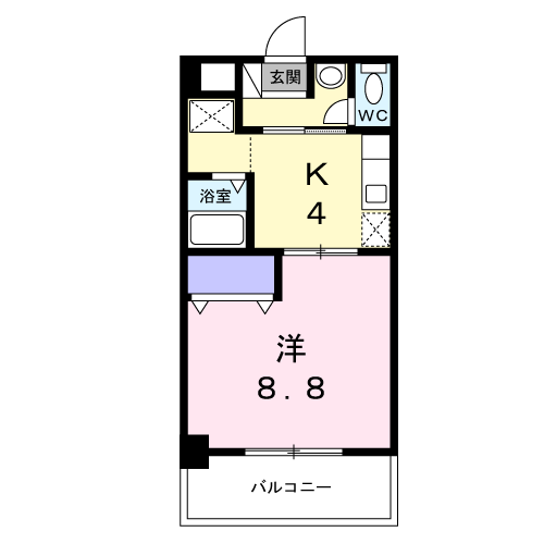 メルヴェーユ45(1K/3階)の間取り写真