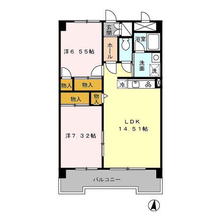 YS HOUSE Ⅱ(2LDK/1階)の間取り写真