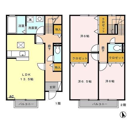 サニー和合　Ａ(3LDK)の間取り写真