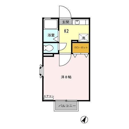 エスブルーム・アイ(1K/1階)の間取り写真