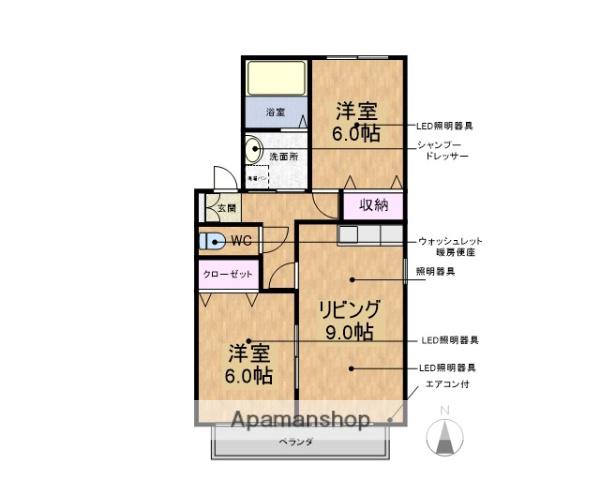 トークヴィレッジⅢ(2LDK/1階)の間取り写真