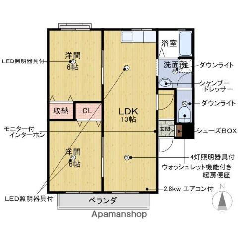 トークヴィレッジⅠ(2LDK/2階)の間取り写真