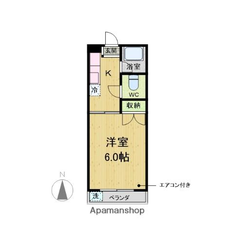 フローラ大坪(1K/3階)の間取り写真