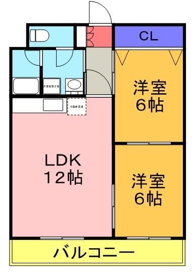 TENOHA TOYOHASHI(2LDK/6階)の間取り写真