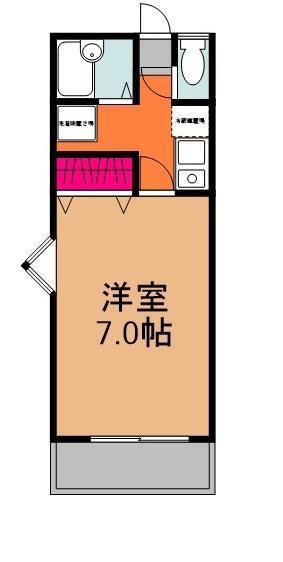 牛川南台(1K/1階)の間取り写真