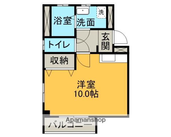 コンフォートシラトリ(ワンルーム/1階)の間取り写真