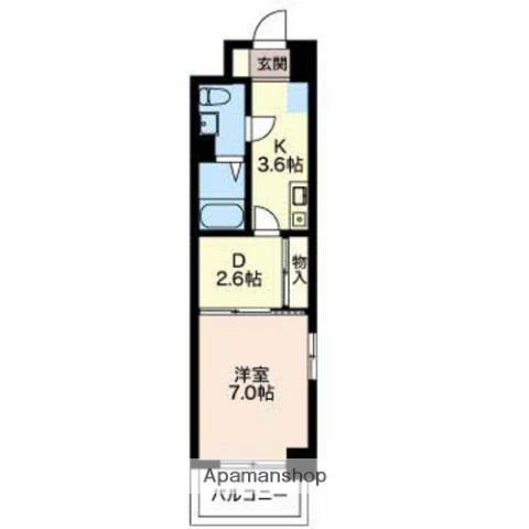 K.プレイス(1DK/1階)の間取り写真