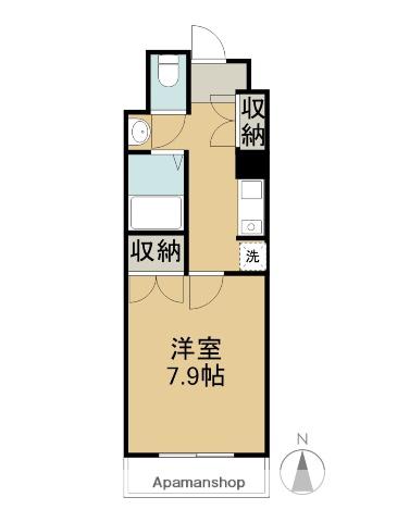 アンオゥル鵜の森(1K/4階)の間取り写真