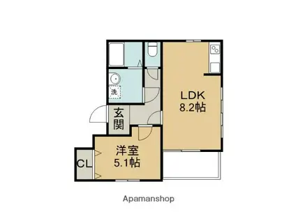 グローバルトラストマンション(1LDK/1階)の間取り写真