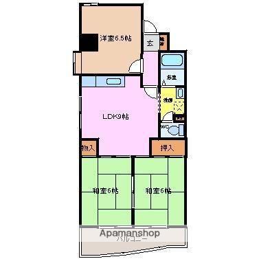 シュロス鵜の森(3DK/5階)の間取り写真