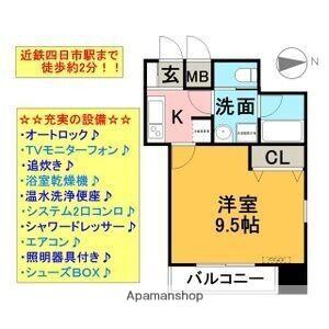 M＇Sビレッジ(1K/7階)の間取り写真