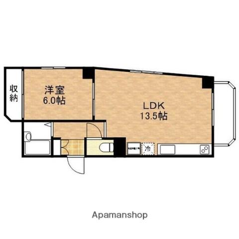 荒木ハイツ(1LDK/6階)の間取り写真